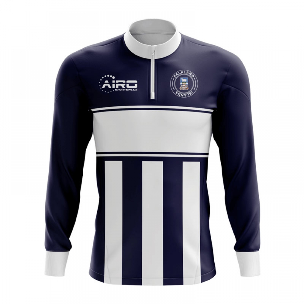 Falkland Islands Concept Football Half Zip Midlayer Top (Navy-White)