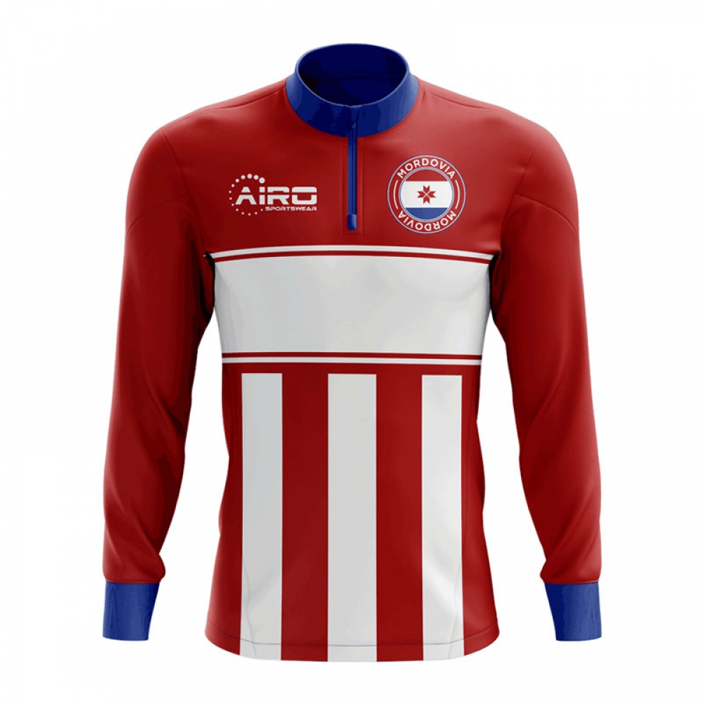 Mordovia Concept Football Half Zip Midlayer Top (Red-White)