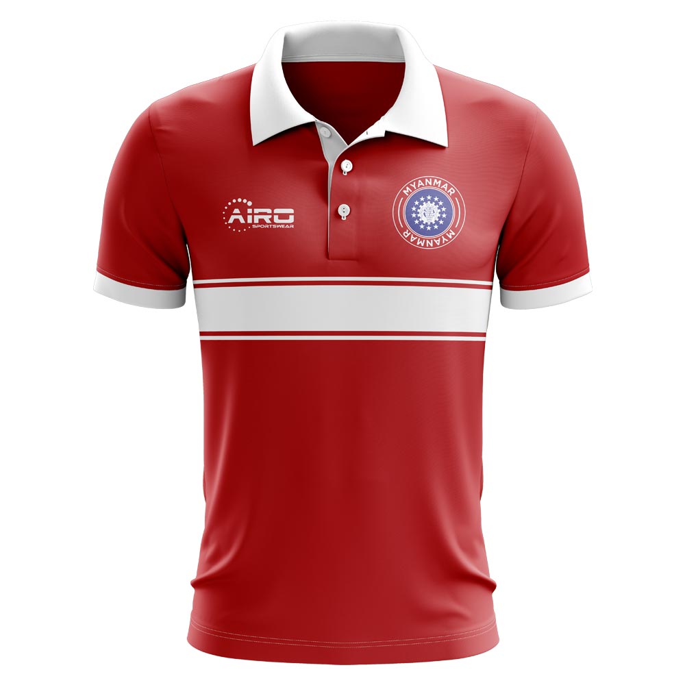 Myanmar Concept Stripe Polo Shirt (Red) - Kids