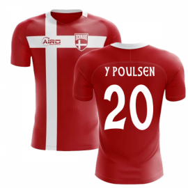 2024-2025 Denmark Flag Concept Football Shirt (Y Poulsen 20) - Kids