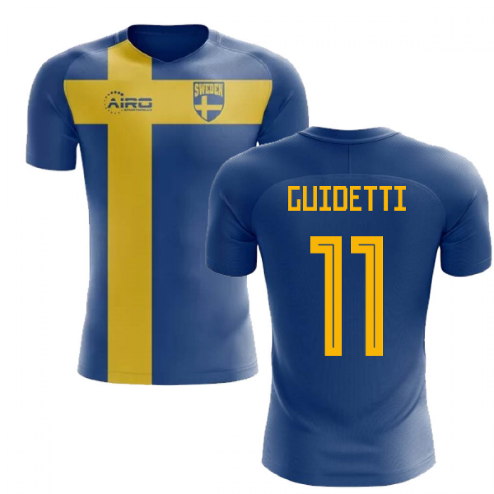 2024-2025 Sweden Flag Concept Football Shirt (Guidetti 11)