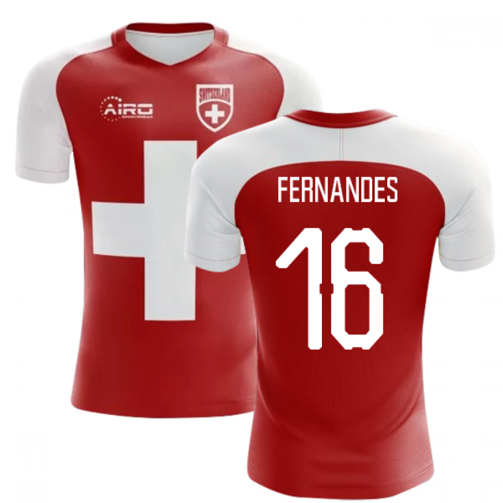 2024-2025 Switzerland Flag Concept Football Shirt (Fernandes 16) - Kids